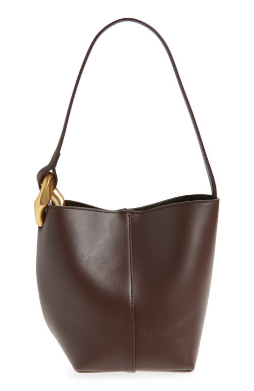 Jw Anderson Small Jwa Corner Leather Bucket Bag In Brown