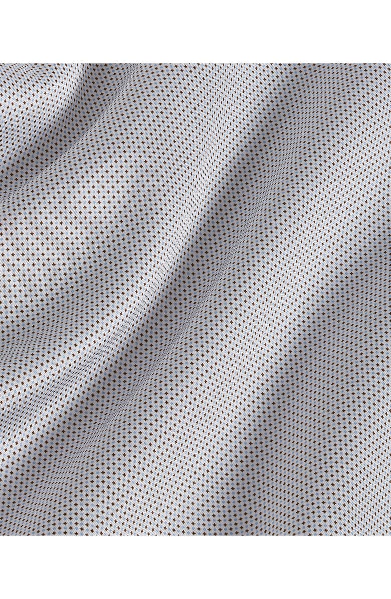 David Donahue Trim Fit Microdot Print Dress Shirt, Alternate, color, Chocolate/ Sky