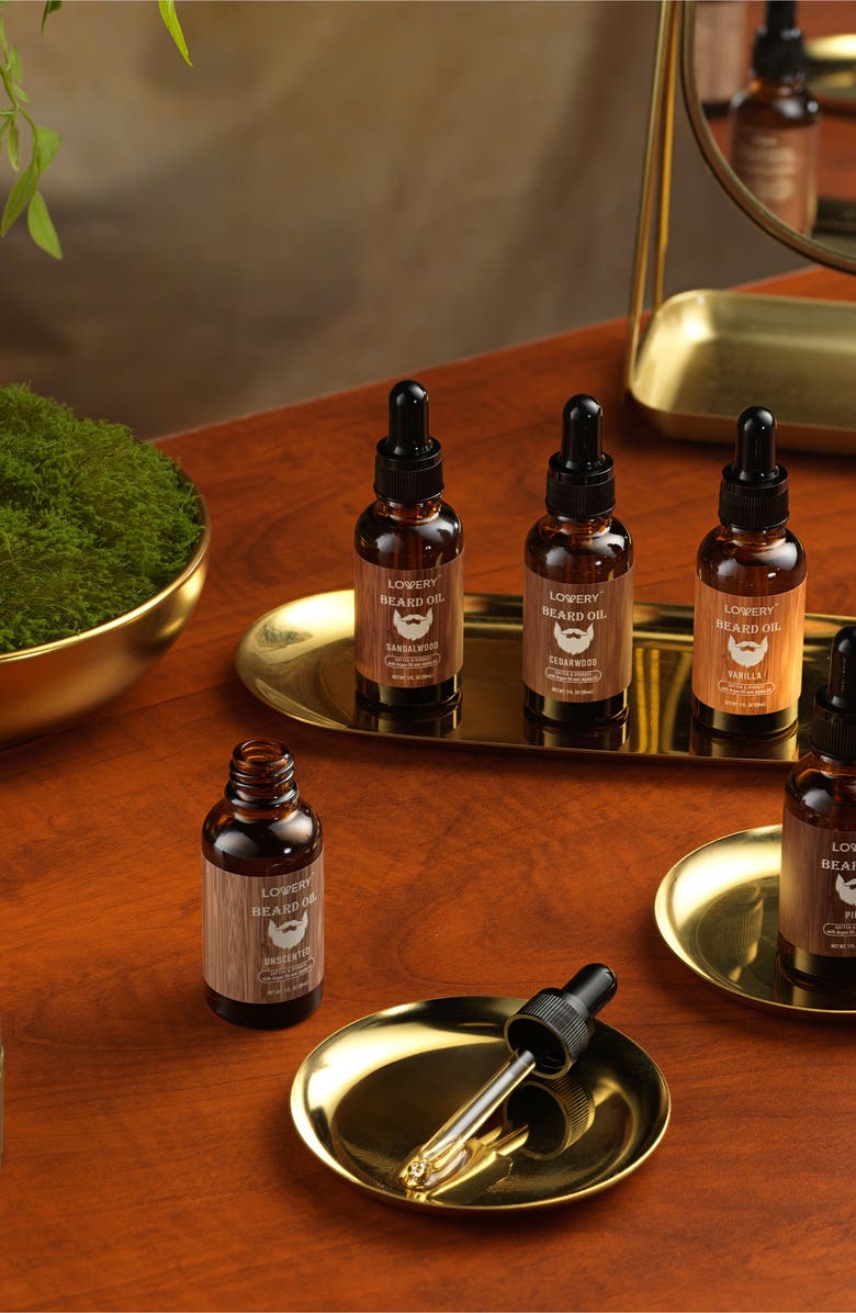 Lovery 3-Pack Beard Oil Gift Set with Argan Oil and Jojoba Oil, Alternate, color, NO COLOR