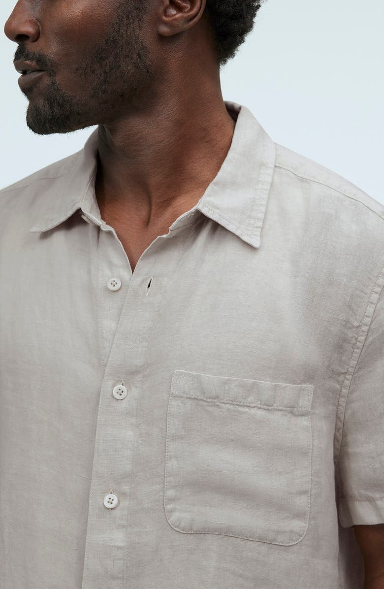 Madewell Easy Linen Short-Sleeve Button-Up Shirt, Alternate, color,
