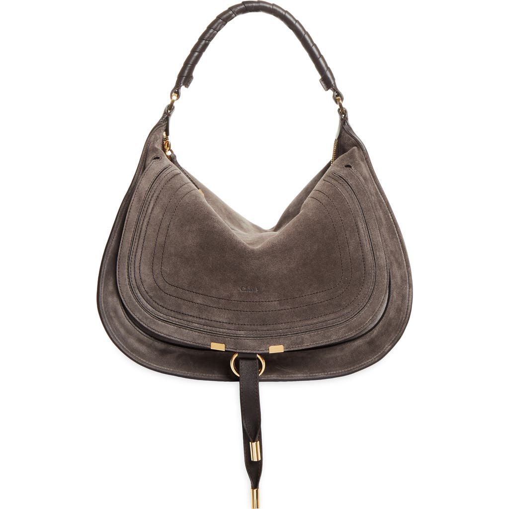 Chloé Medium Marcie Suede Shoulder Bag in Kohl Brown at Nordstrom