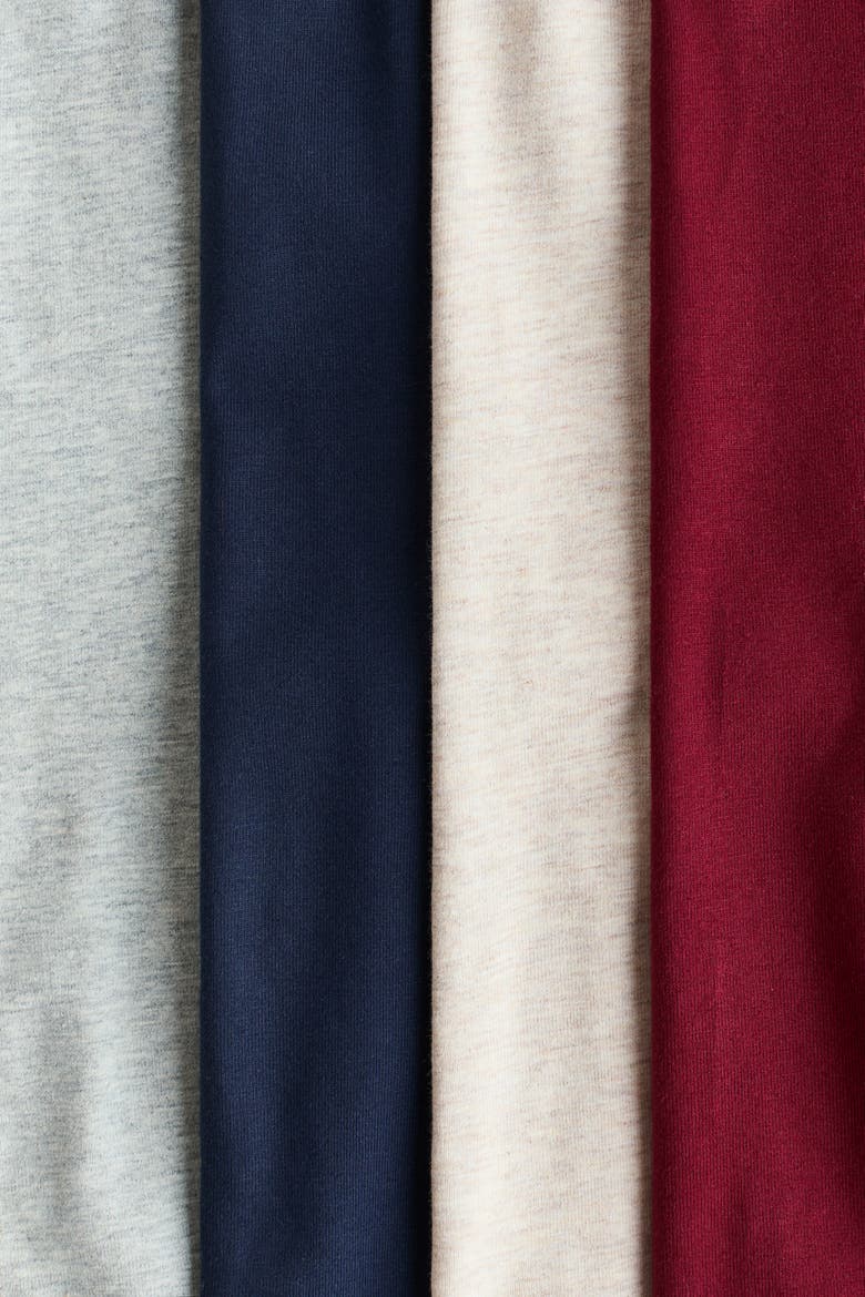 4-pack Cotton Jersey Leggings, Alternate, color, Dark red/navy blue/light gray