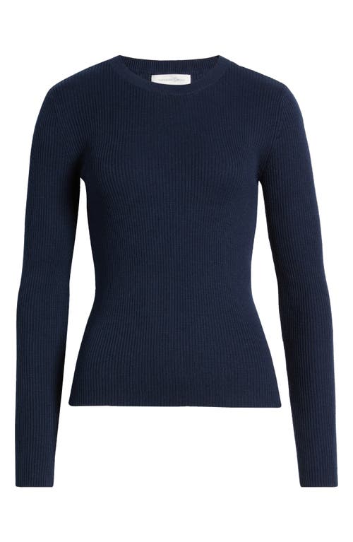 TREASURE & BOND TREASURE & BOND CREWNECK COTTON BLEND RIB SWEATER