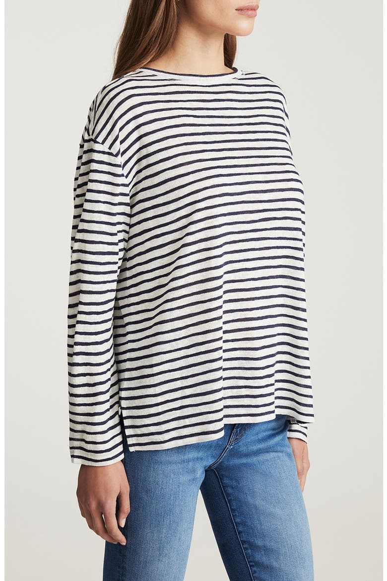 Stripe Long Sleeve T-Shirt, Alternate, color, NAVY BLAZER STRIPE