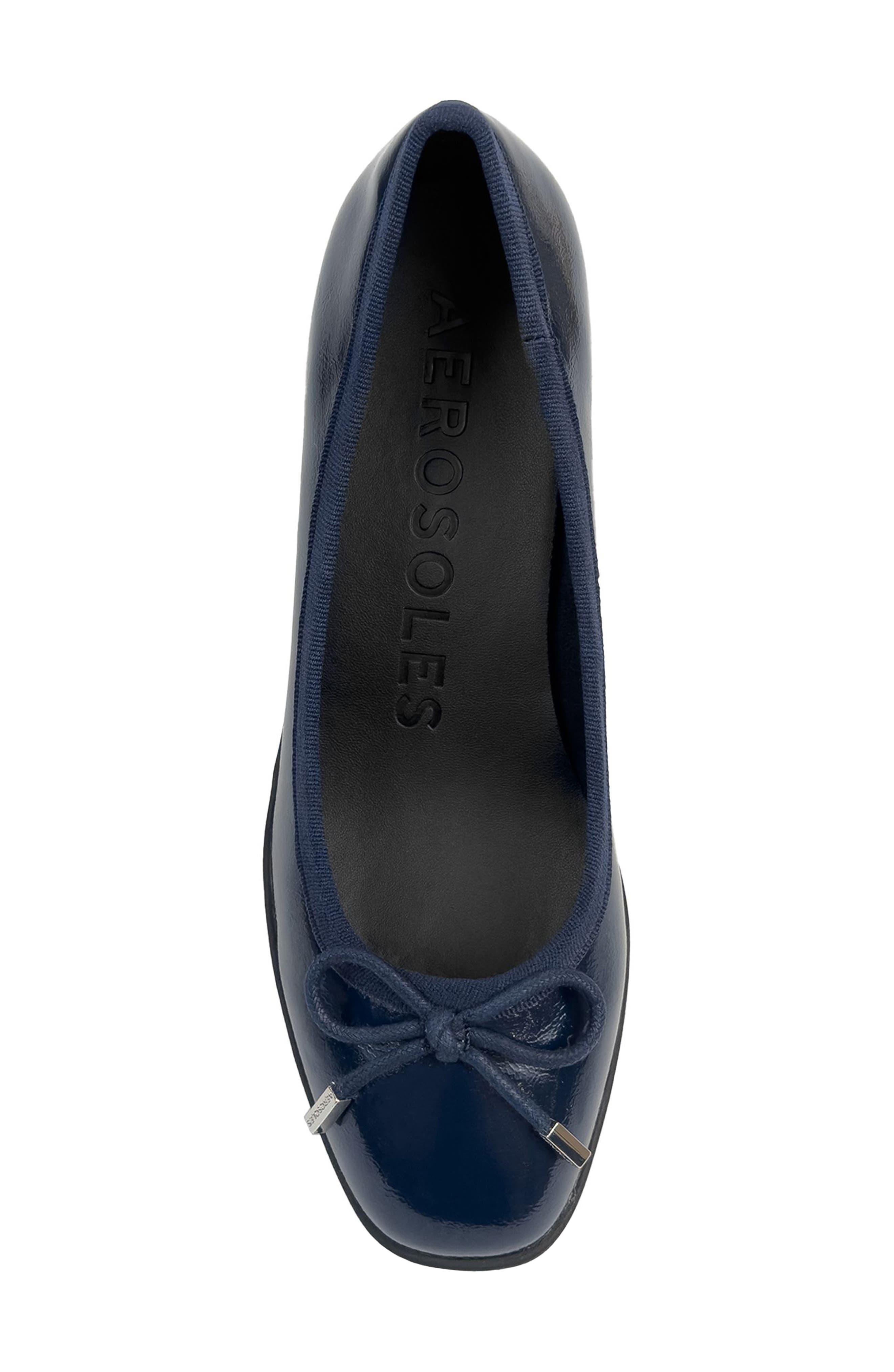 Tema Ballet Wedge Pump, Alternate, color, NAVY CRINKLE FAUX LEATHER
