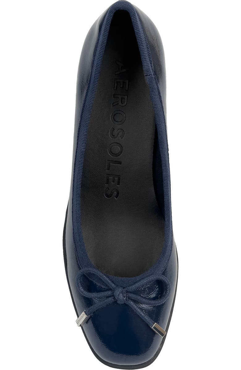 Aerosoles Tema Ballet Wedge Pump, Alternate, color, Navy Crinkle Faux Leather