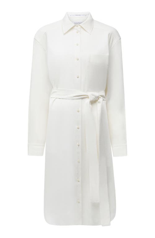 Another Tomorrow Pleat Back Shirt Dress In White