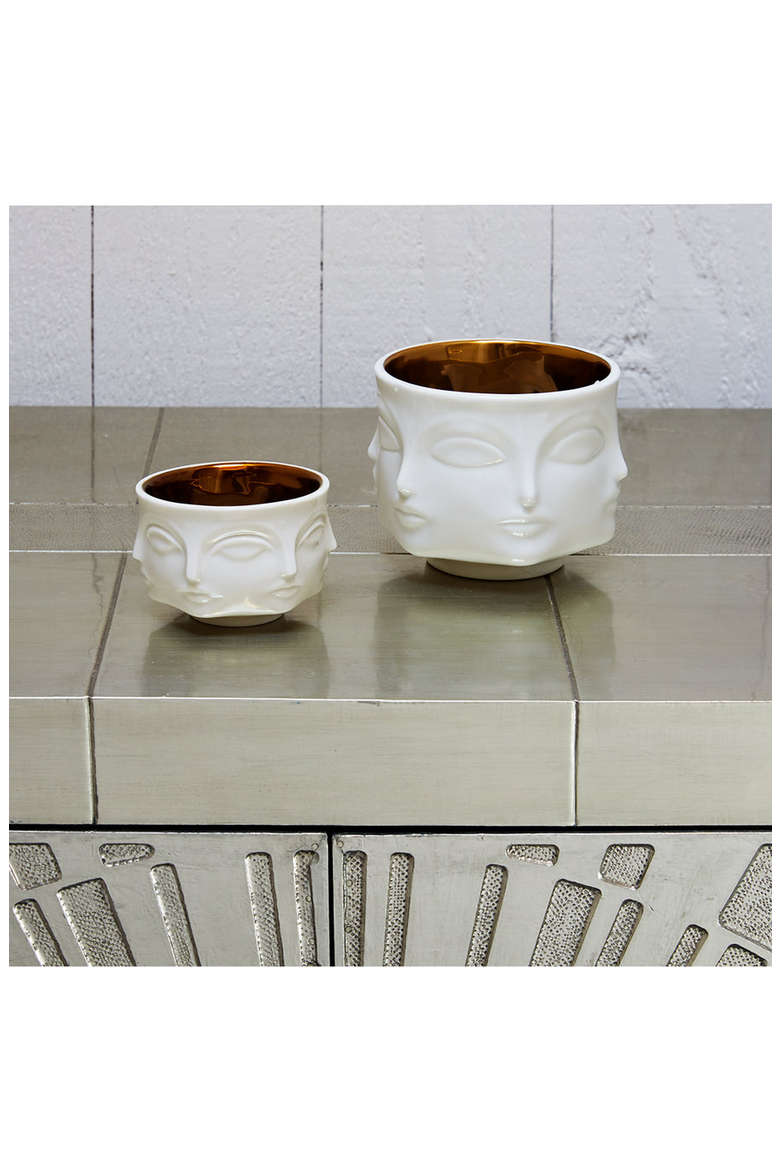Muse D'Or Votive Holder, Alternate, color, White / Gold