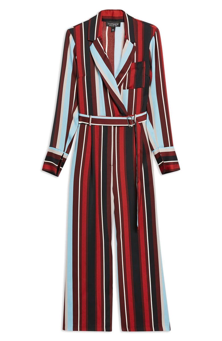 Topshop Stripe Jumpsuit, Alternate, color,