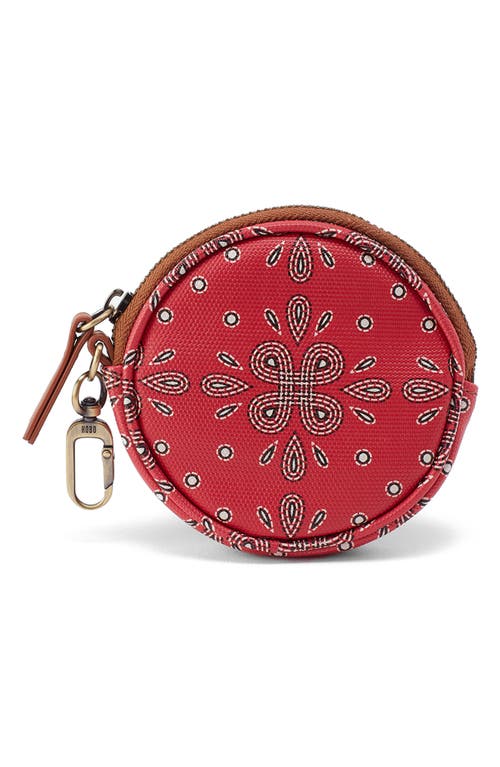 Hobo Small Revolve Coated Canvas Bag Charm In Red Journey Bandana