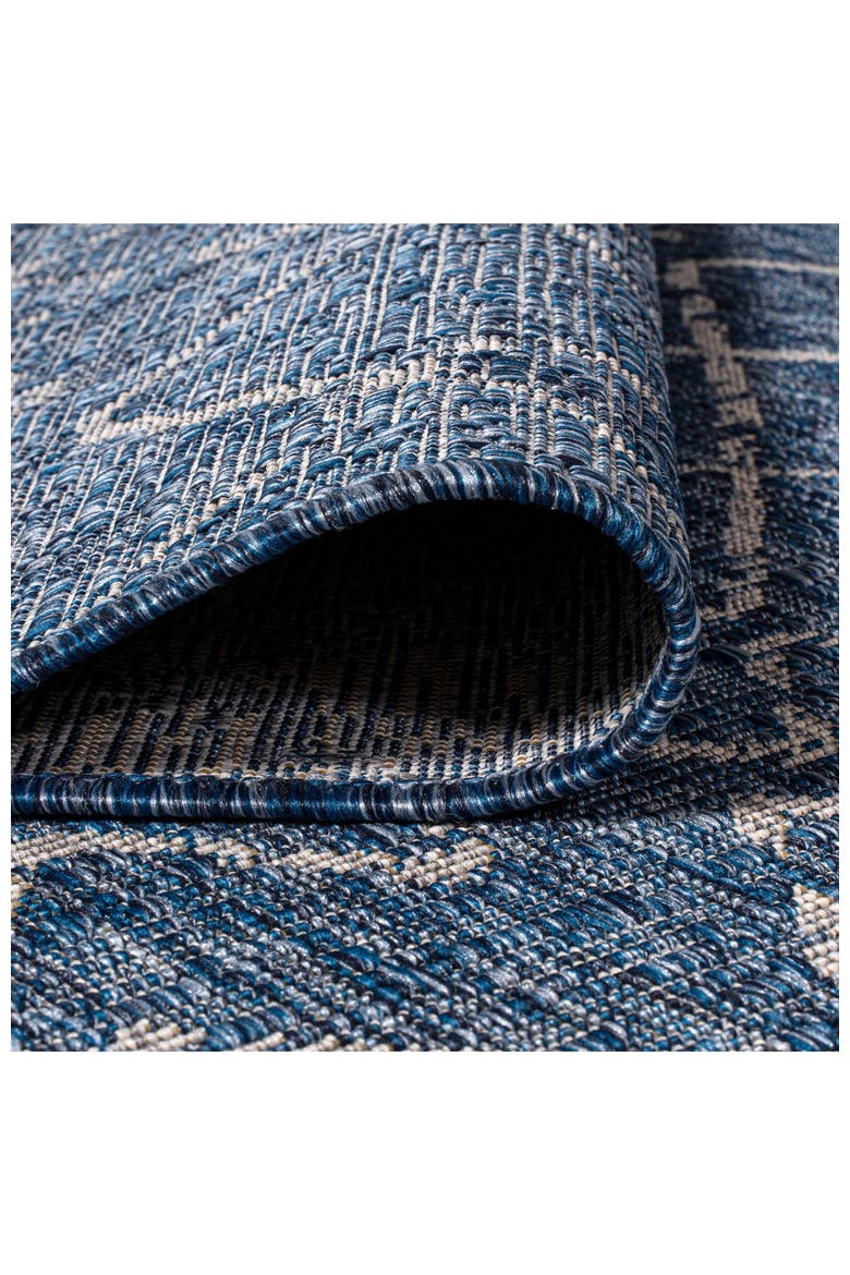 Madaba Moroccan Trellis Indoor/Outdoor Area Rug, Alternate, color, Navy/Light Gray