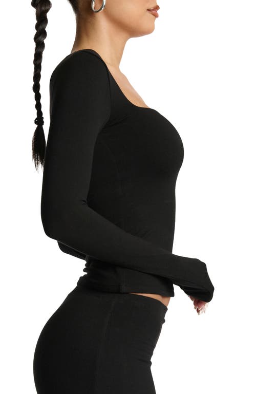 Naked Wardrobe Square Neck Crop Top In Black