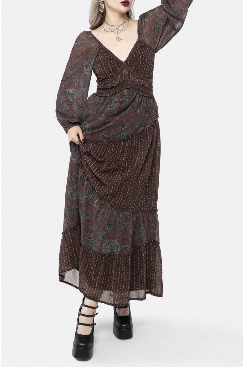Pact Paisley Maxi Dress, Alternate, color, Taupe