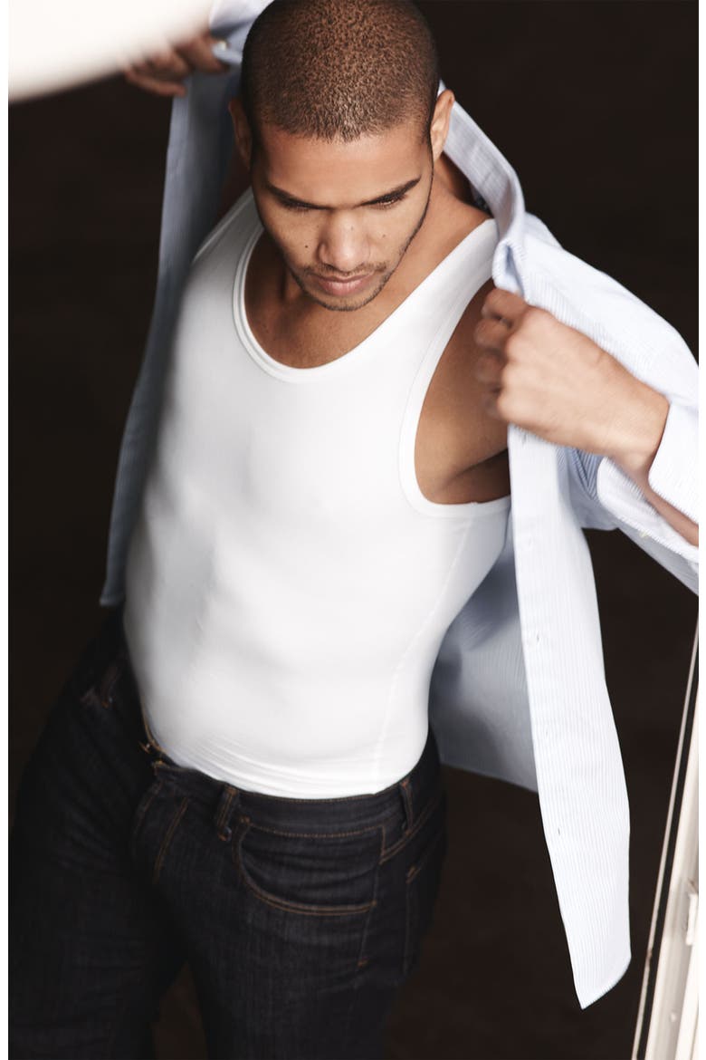 Cotton Control Tank Top, Alternate, color, WHITE