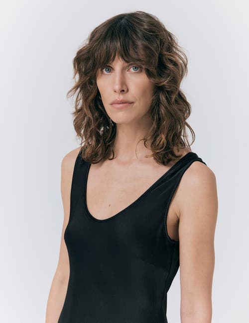 Ghost London Palm Satin Midi Slip Dress In Black