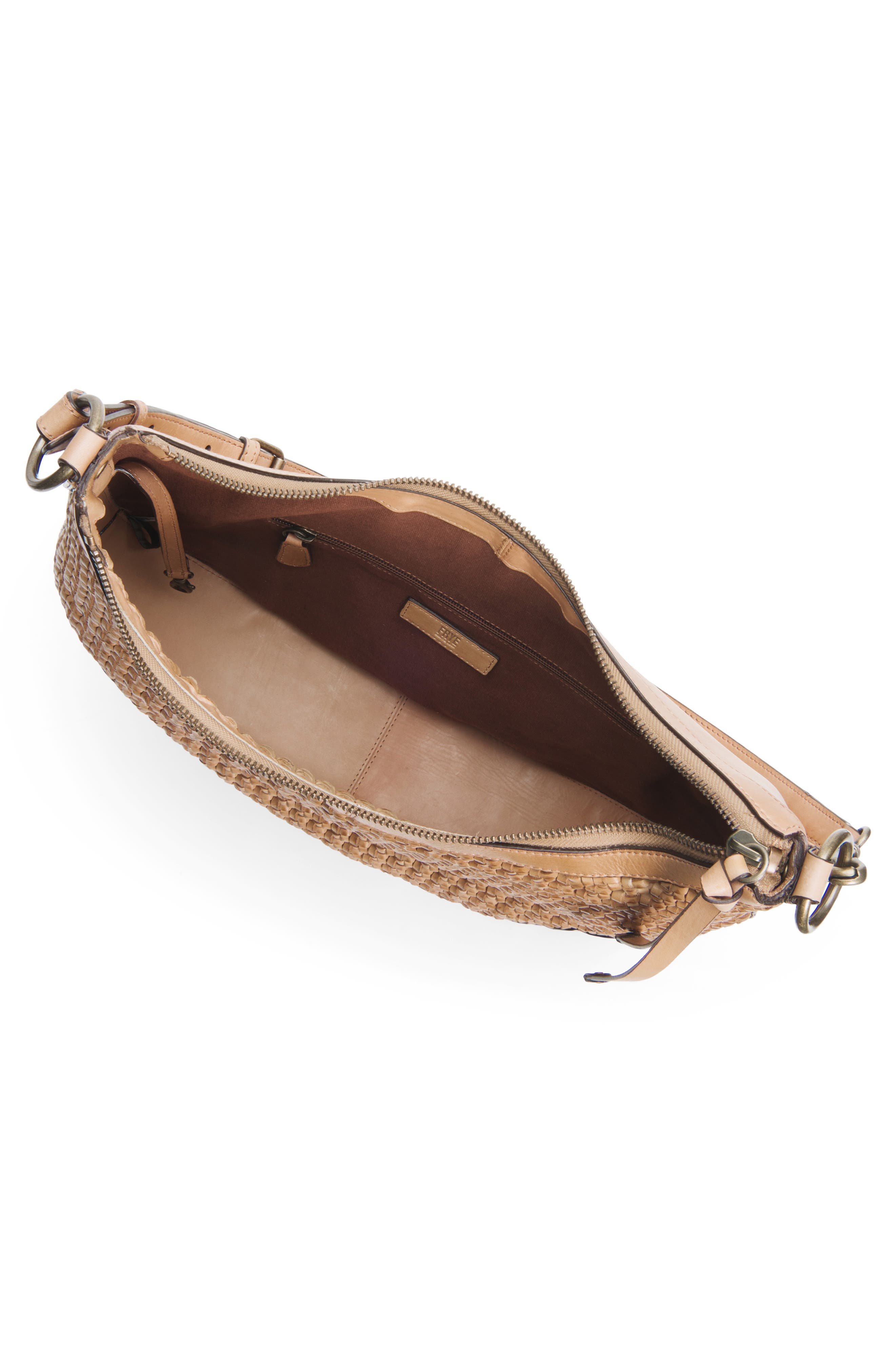 Melissa Woven Leather Hobo, Alternate, color, NATURAL