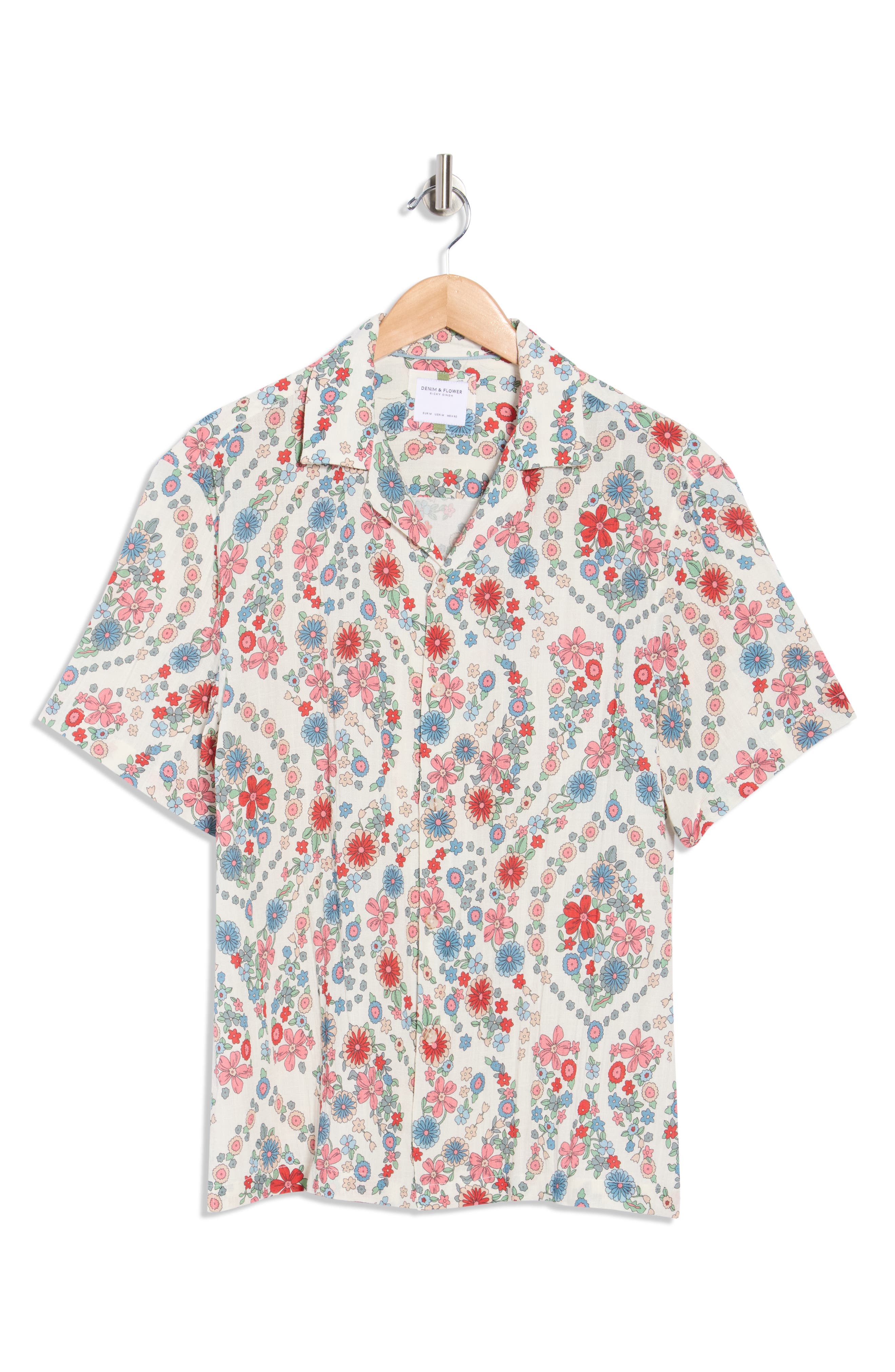 DENIM AND FLOWER Floral Print Camp Shirt