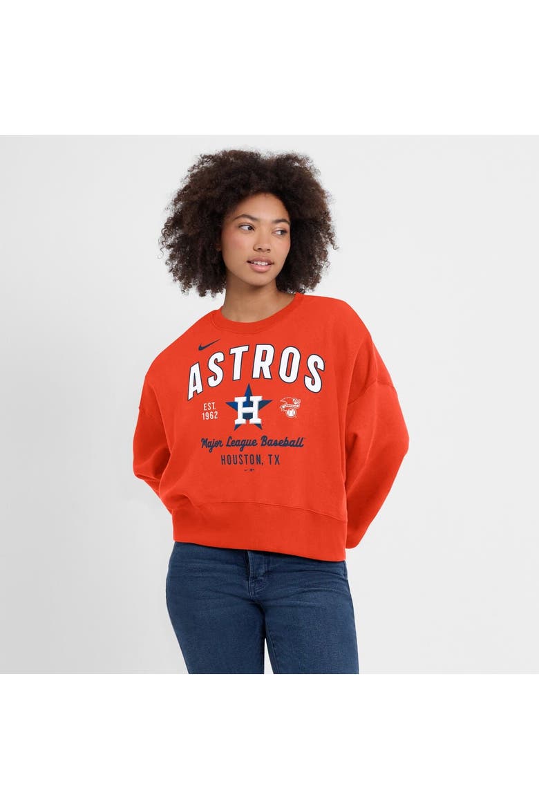 Women's Nike Orange Houston Astros Oversized High Hip Pullover Sweatshirt, Alternate, color, Orange