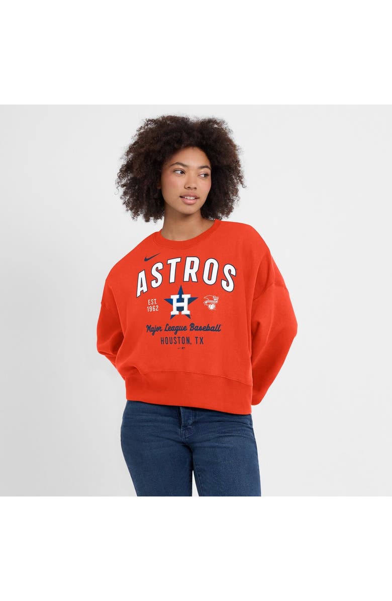 Nike Women's Nike Orange Houston Astros Oversized High Hip Pullover Sweatshirt, Alternate, color, Orange
