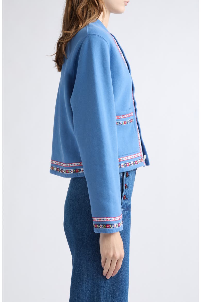 Ribbon Cotton Cardigan, Alternate, color, BLUE