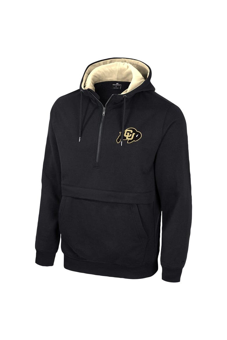 Men's Colosseum Black Colorado Buffaloes Half-Zip Hoodie, Alternate, color, Black