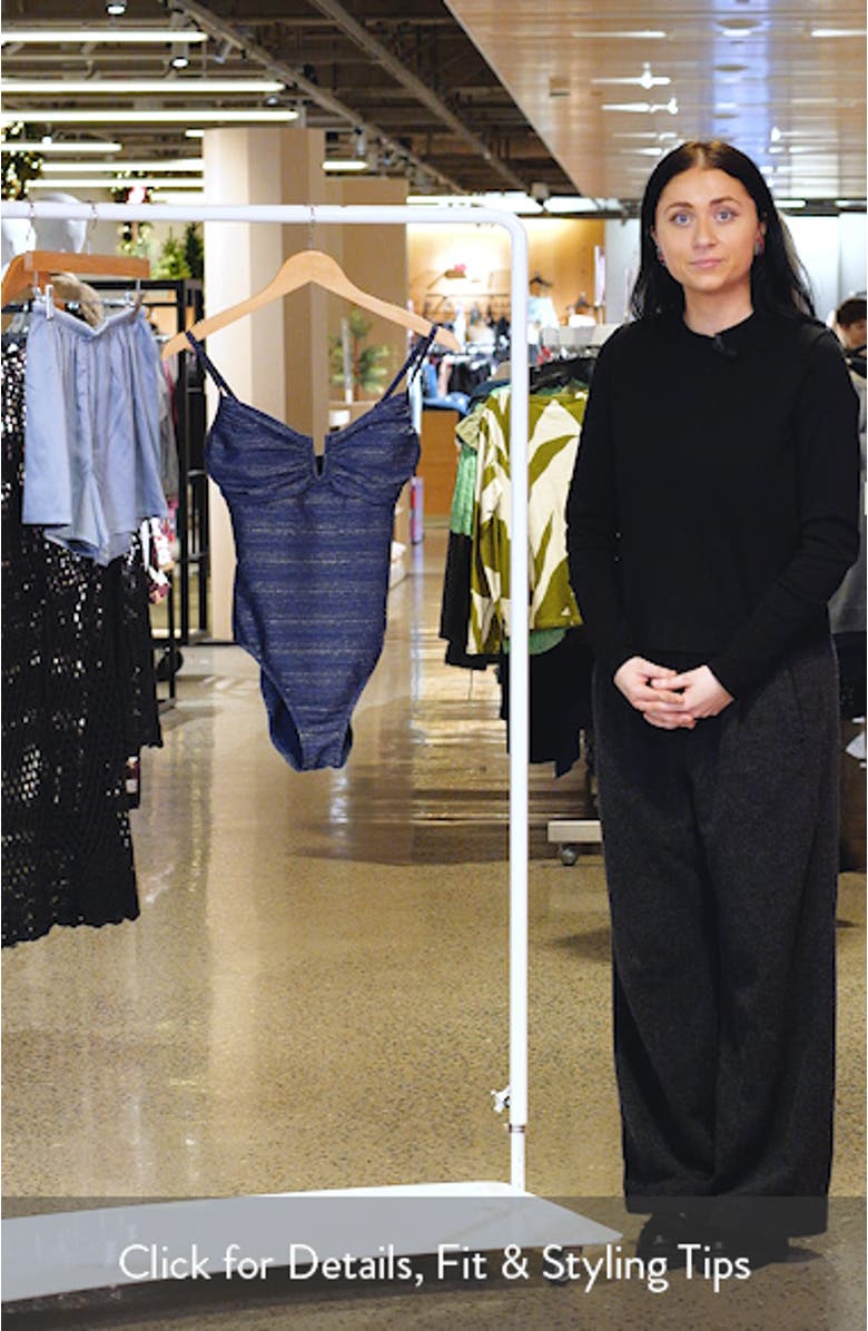 Metallic V-Wire One-Piece Swimsuit, sales video thumbnail