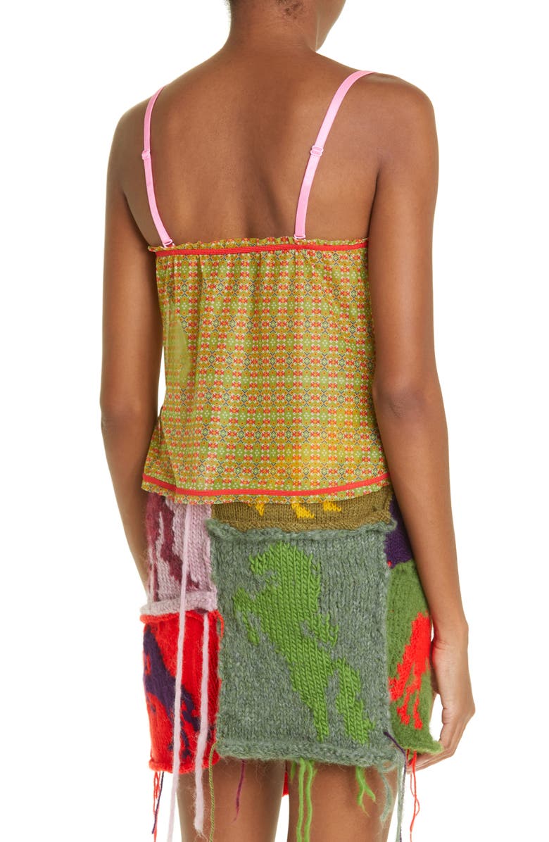CAFE FORGOT x Louise Lyngh Bjerregaard Folklore Geo Print Open Front Camisole, Alternate, color, 