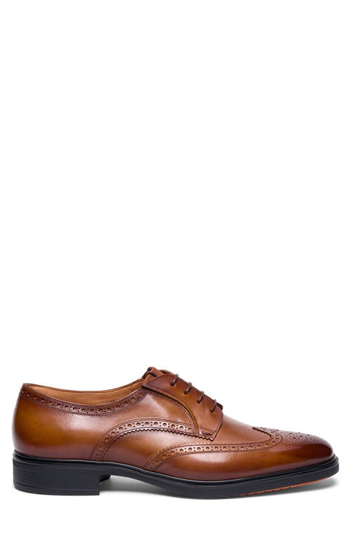 Santoni Easy Wingtip Derby In Light Brown