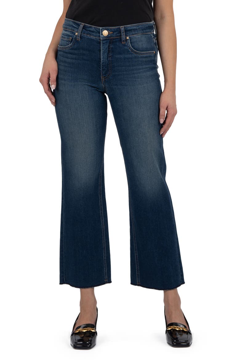 Kelsey High Waist Raw Hem Ankle Kick Flare Jeans, Main, color, IRREPROACHABLE