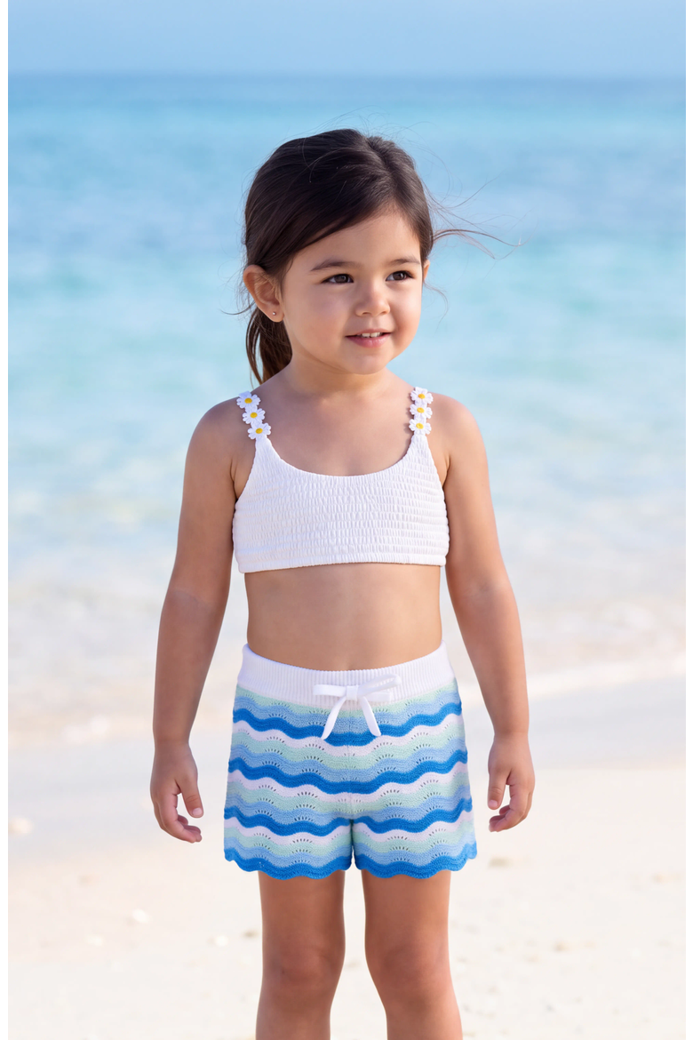 Crochet Knit Shorts, Alternate, color, Blue