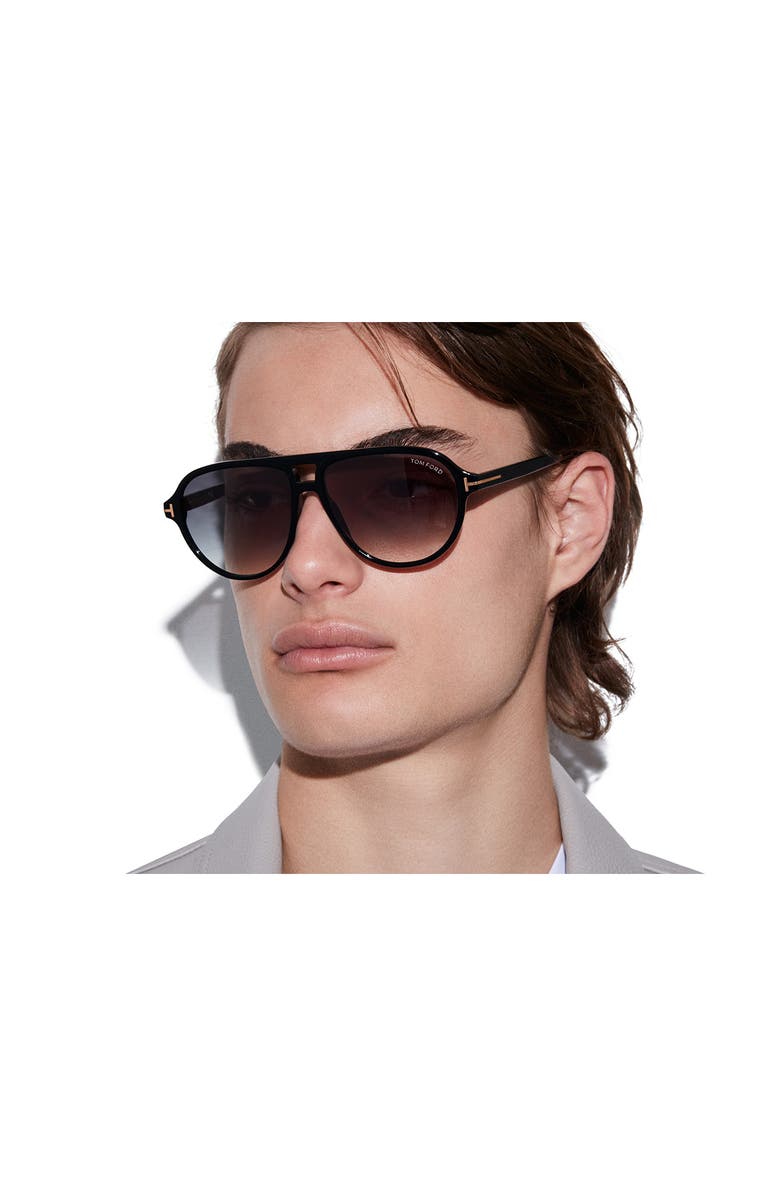 Jeffrey 59mm Gradient Pilot Sunglasses