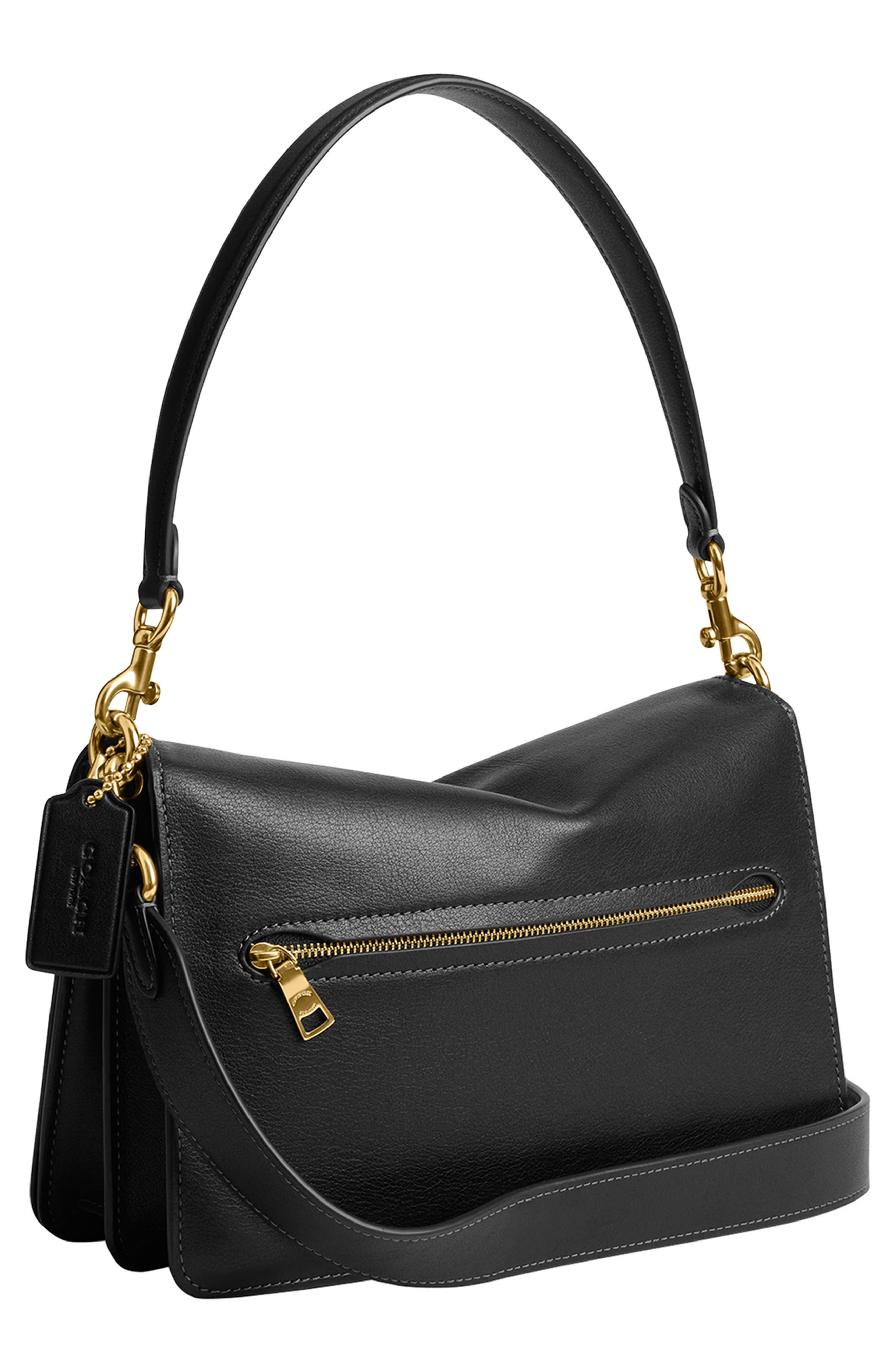 COACH Tabby Chain Smooth Leather Shoulder Bag, Alternate, color, B4/Black