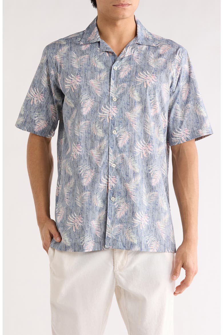 Jackson Short Sleeve Woven Camp Shirt, Main, color, DENIM
