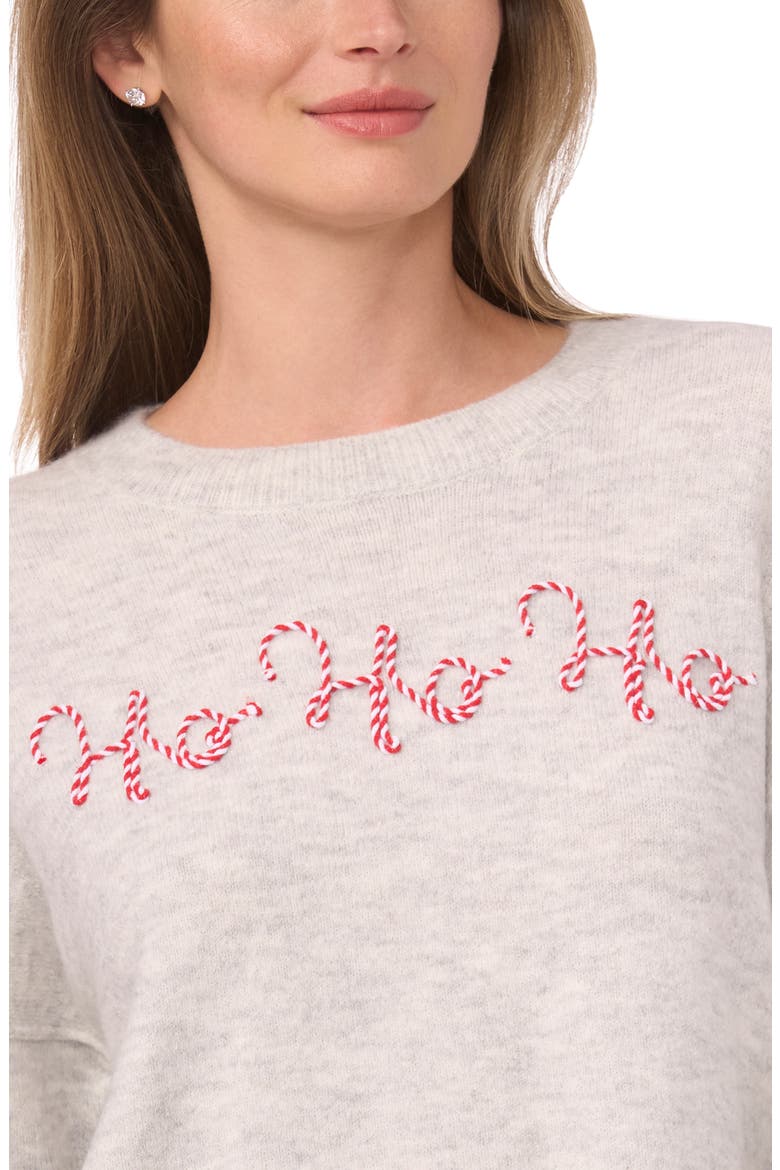 Holiday Candy Cane Stitch Sweater, Alternate, color, SILVER HEATHER