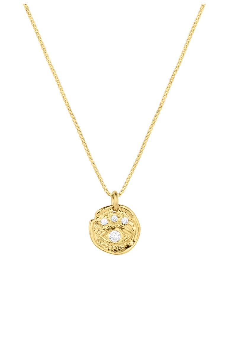 Set & Stones Evie Evil Eye Necklace, Main, color, Gold
