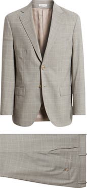 Peter Millar Hartford Classic Fit Tan Glen Check Wool Suit