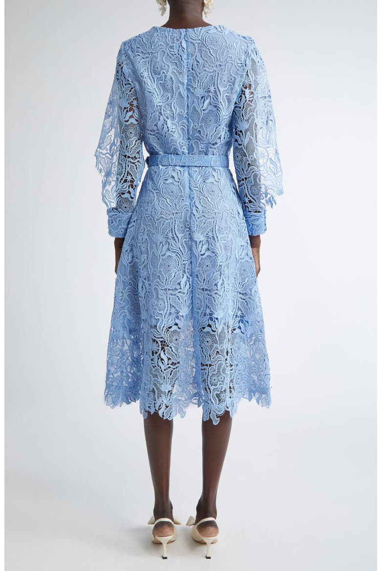 Long Sleeve Bellflower Guipure Lace Dress, Alternate, color, OPAL