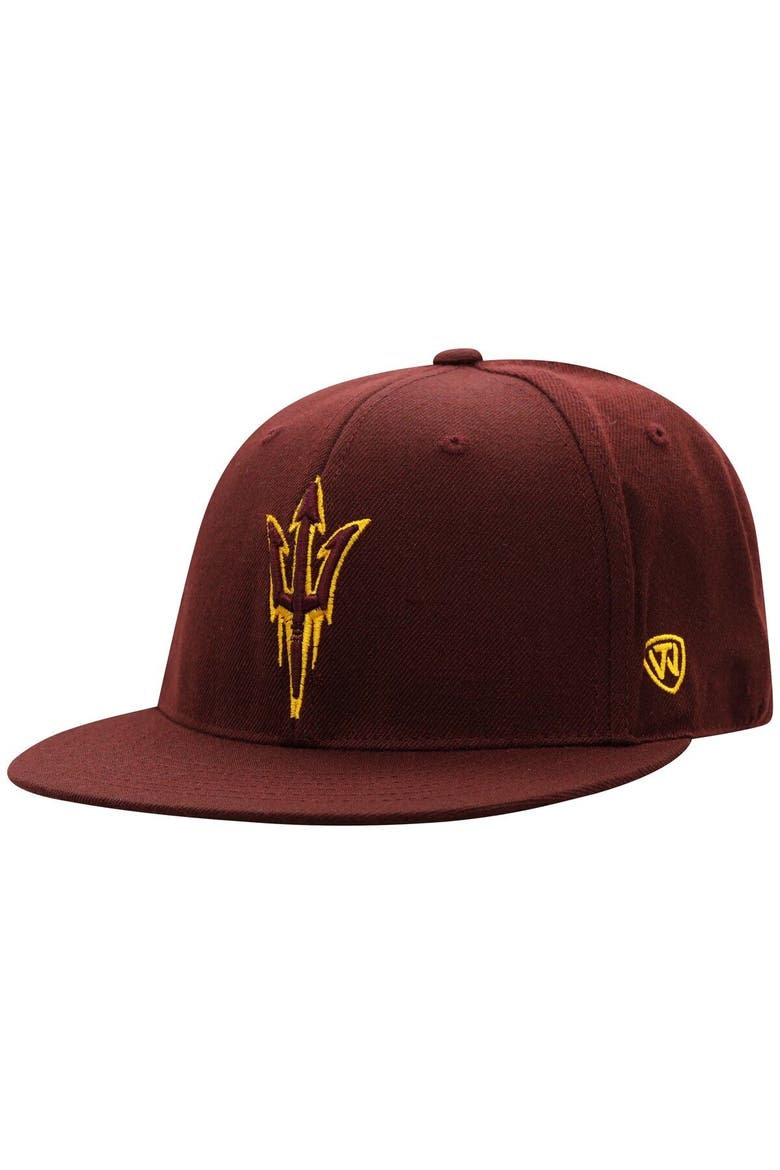 Men's Top of the World Maroon Arizona State Sun Devils Team Color Fitted Hat, Main, color, Maroon