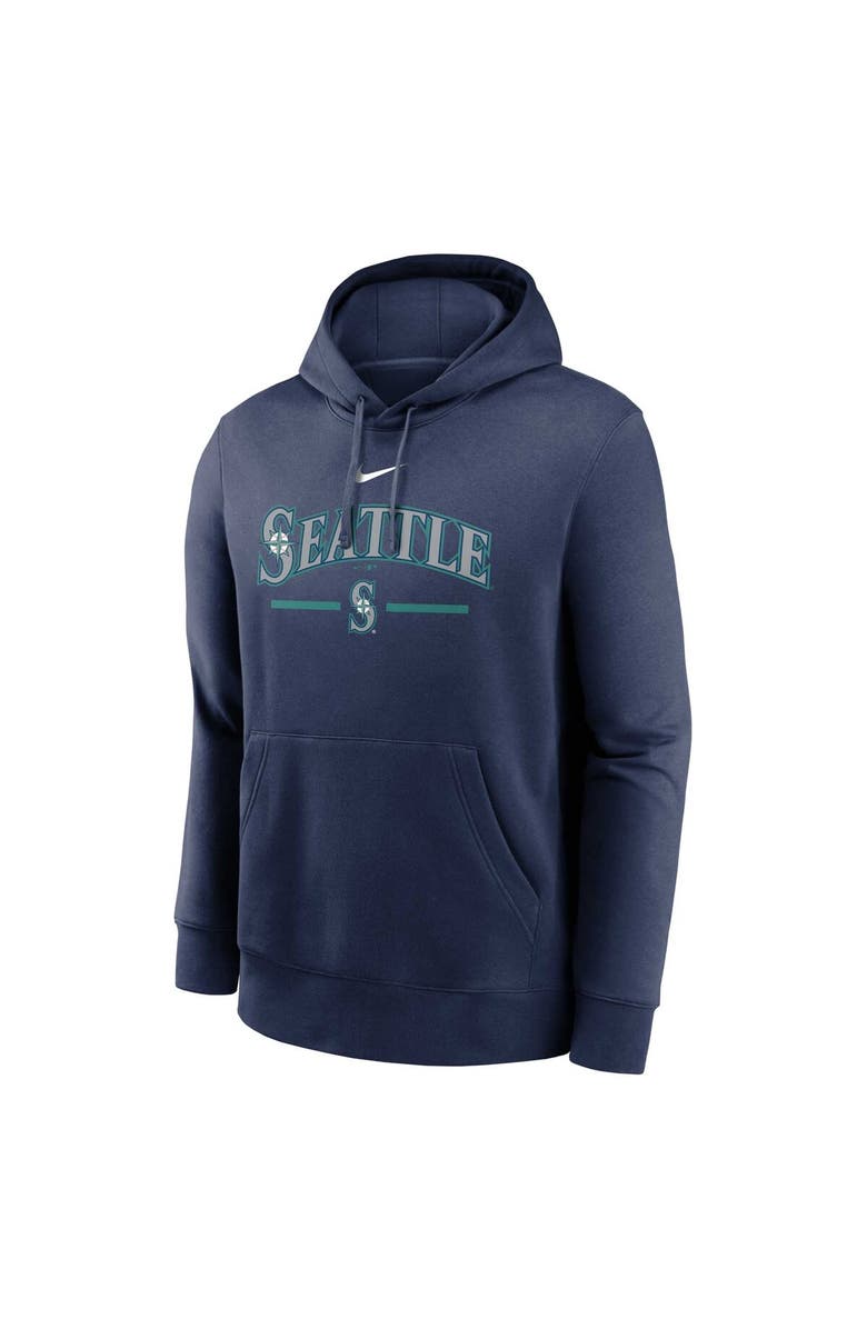 Nike Men's Nike Navy Seattle Mariners Local Baseball Club Over Shoulder Fleece Pullover Hoodie, Alternate, color, 