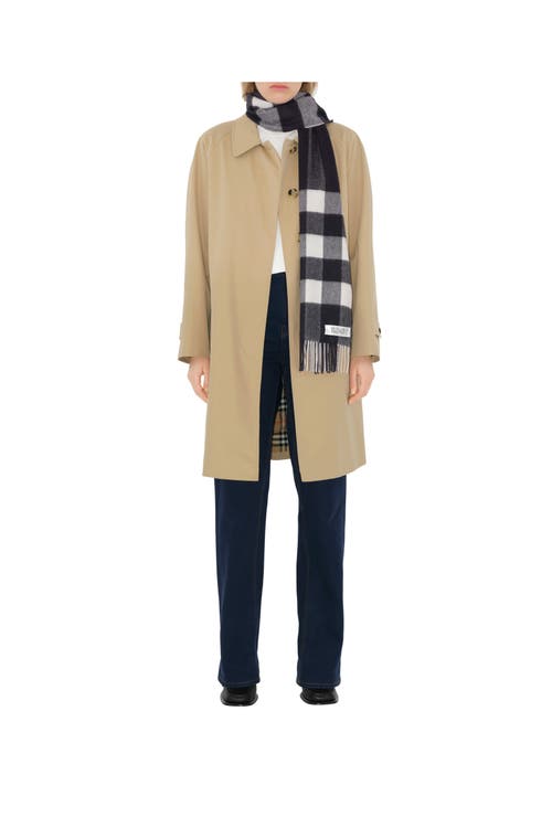 Burberry Check Cashmere Scarf In Black