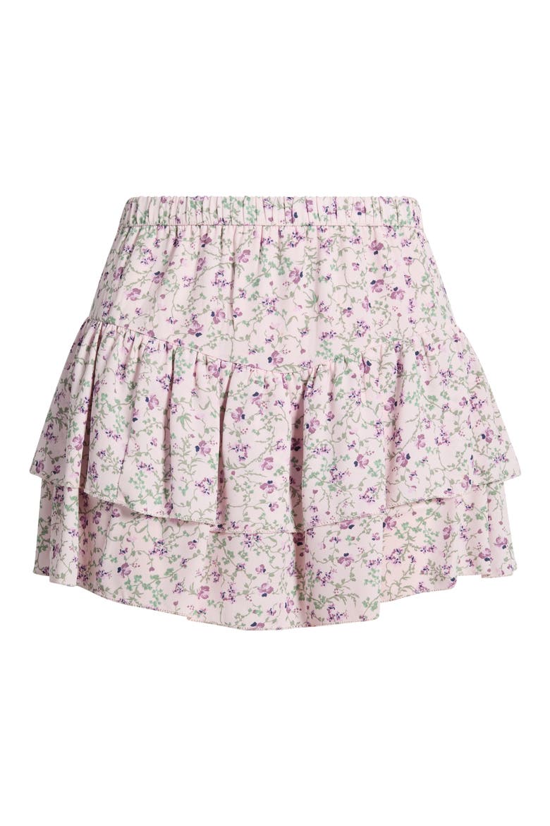 Chiffon Ruffle Miniskirt, Alternate, color, PINK - PURPLE CLANCY VINE