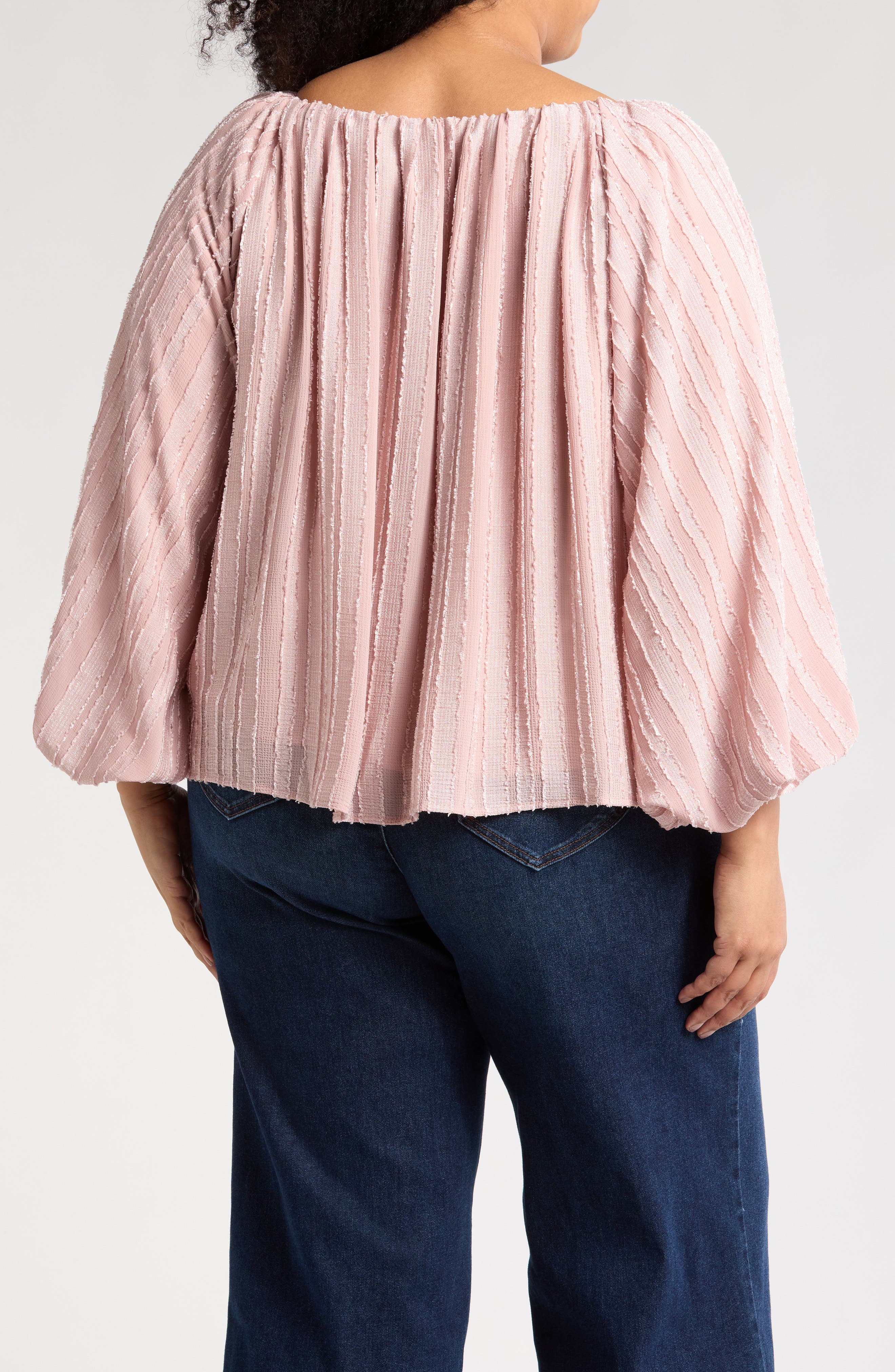 Stripe Semisheer Long Sleeve Top - image 4