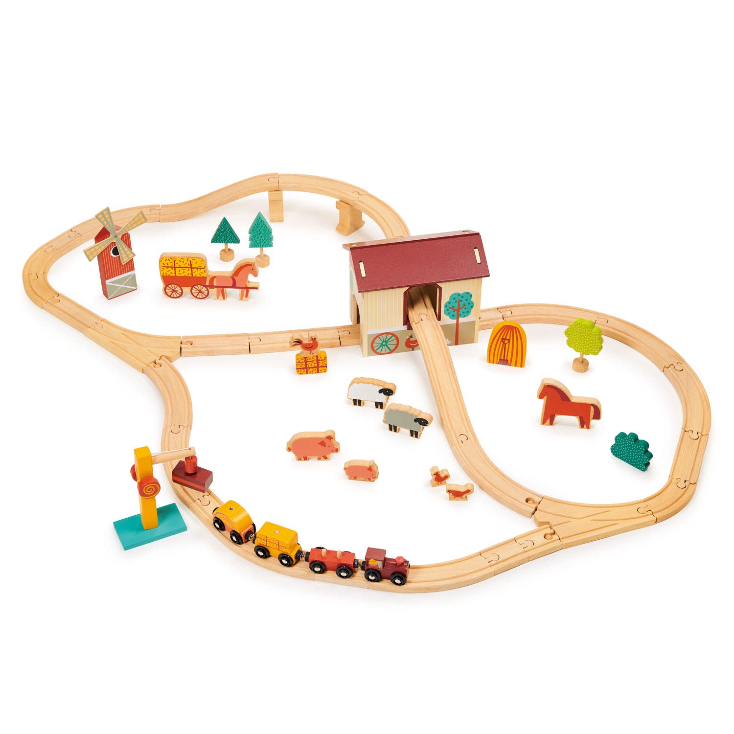 Mentari Farmyard Train Set in Multi-Color 