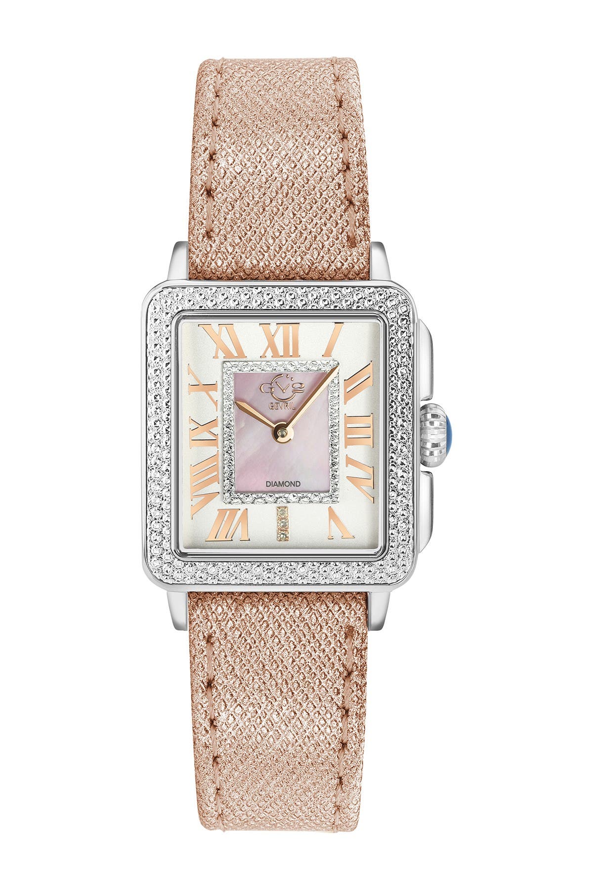 GV2 Womens Padova Swiss Diamond Rectangle Leather Watch, 28.5mm - 0.014 ctw