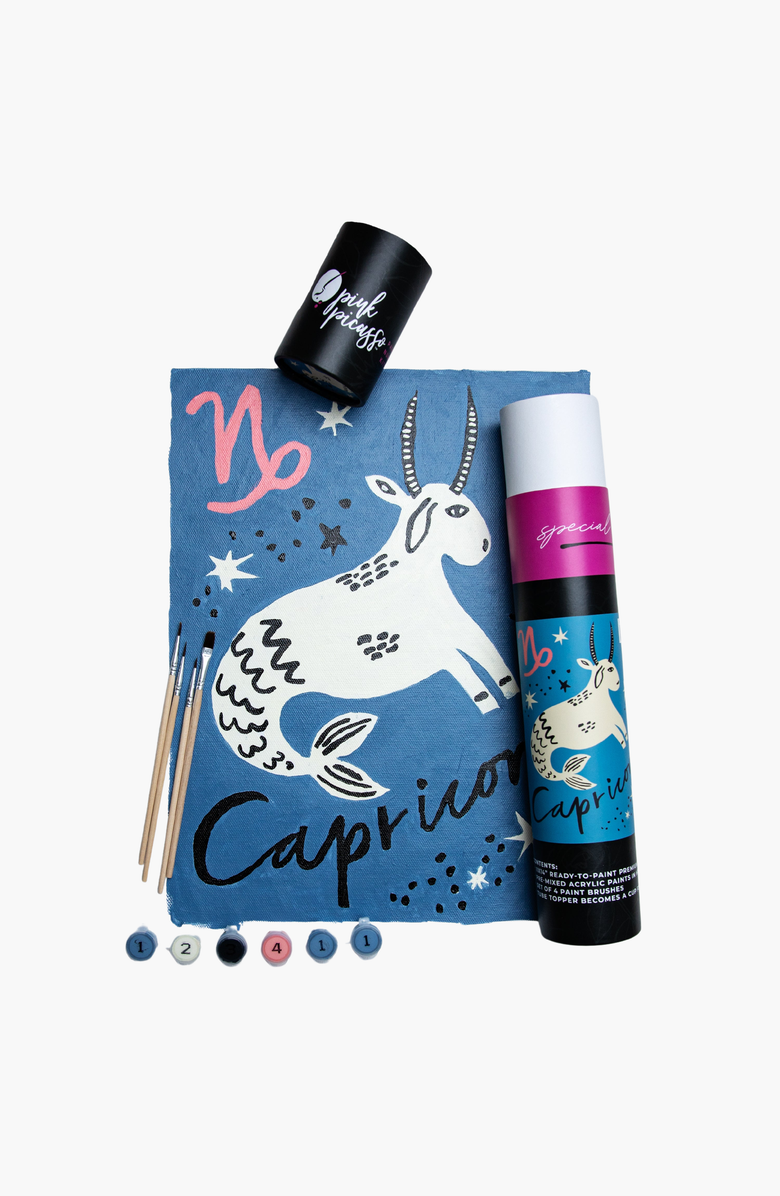 Pink Picasso Kits Special Edition Zodiac Capricorn Paint by Numbers Kit, Main, color, Dark Teal / Blue