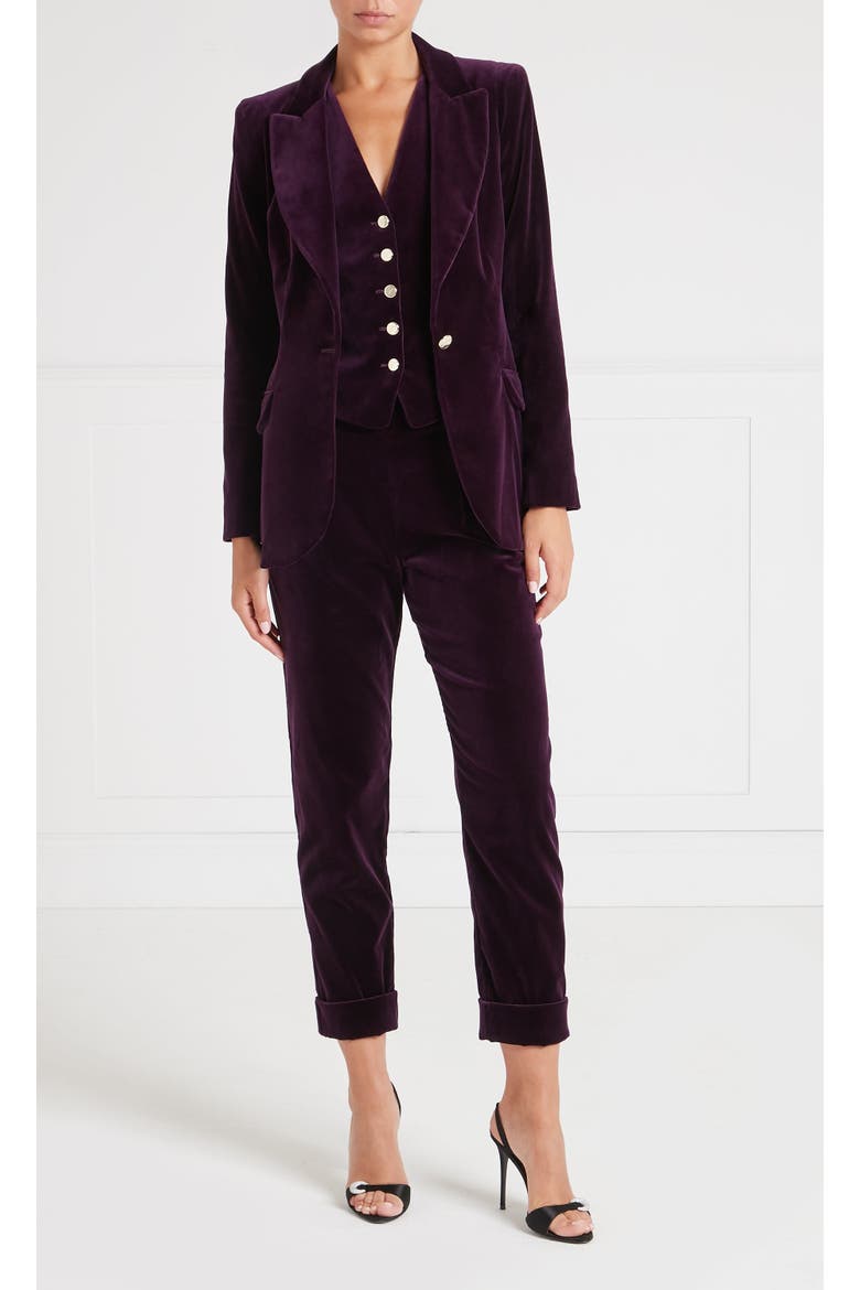 Clove Velvet Jacket, Alternate, color, Dark Amethyst