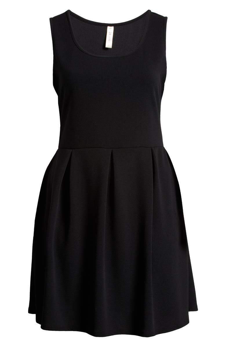 24seven Comfort Apparel Sleeveless Stretch Fit & Flare Minidress, Alternate, color, Black