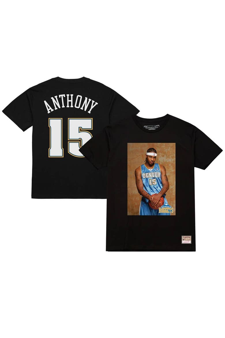 Men's Carmelo Anthony Black Denver Nuggets Rookie Photo Name & Number T-Shirt, Main, color, Black