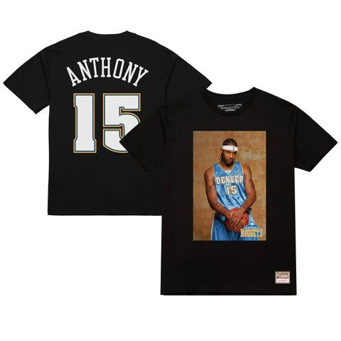 Men's Carmelo Anthony Black Denver Nuggets Rookie Photo Name & Number T-Shirt