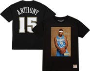 Mitchell & Ness Men's Carmelo Anthony Black Denver Nuggets Rookie Photo Name & Number T-Shirt